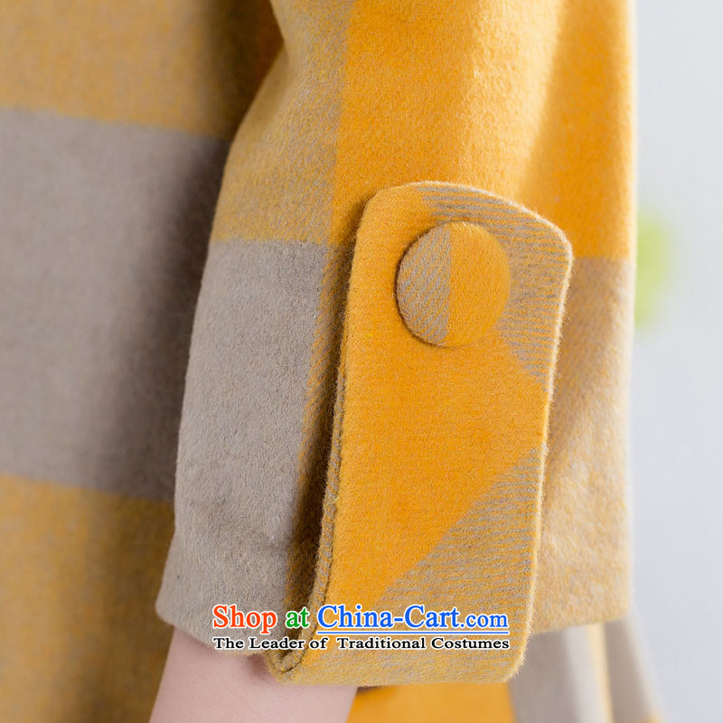 Yeon-ju Fall/Winter Collections Korean version of large numbers of ladies jacket cashmere overcoat so gross thick mm thick, Hin thin, sister to thick xl yellow 4XL, Yeon-ju , , , shopping on the Internet