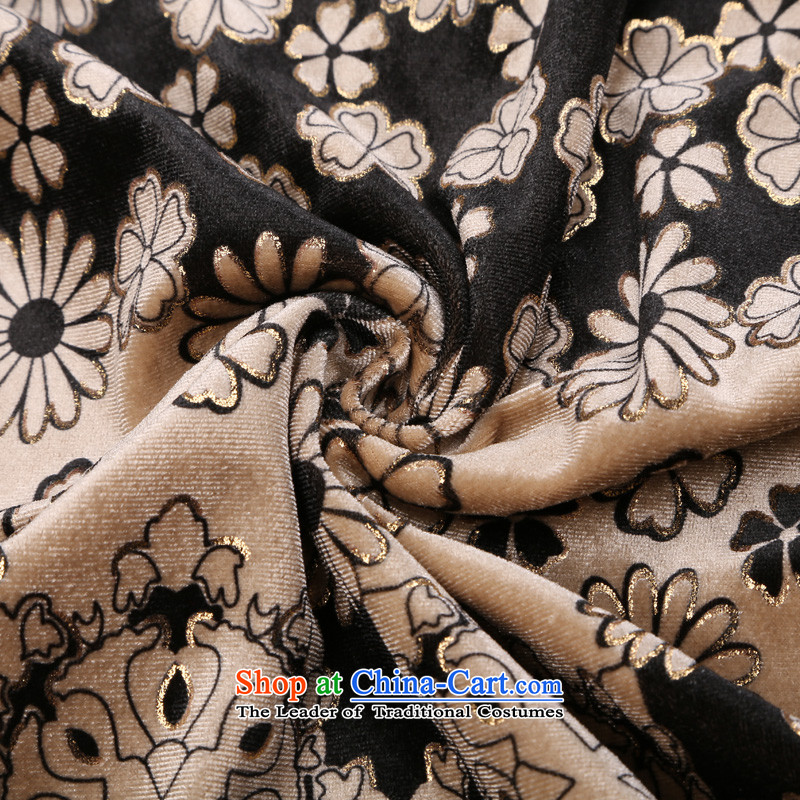 Shani Flower Lo 200 catties xl velvet new winter 2014 long-sleeved loose video thin forming the Sau San skirt Korean women 3108 Black 4XL, shani flower sogni (D'oro) , , , shopping on the Internet