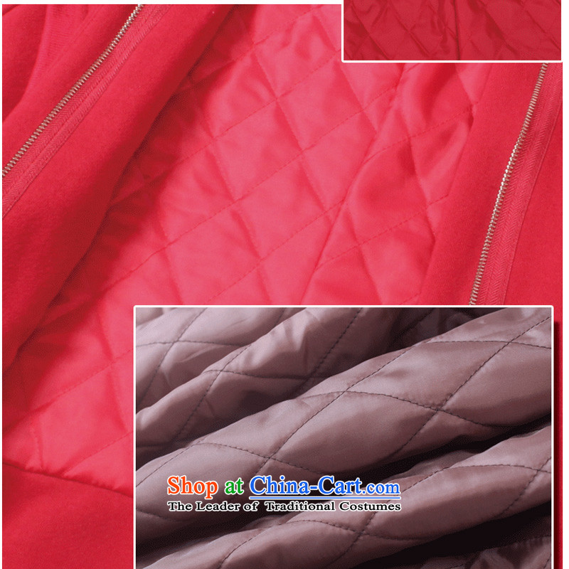 To better 2015 to increase the number of women with thick MM winter clothing new cotton jacket loose video thin thick sister 200 catties thickened the cotton sweater wine red 5XL, to better shopping on the Internet has been pressed.