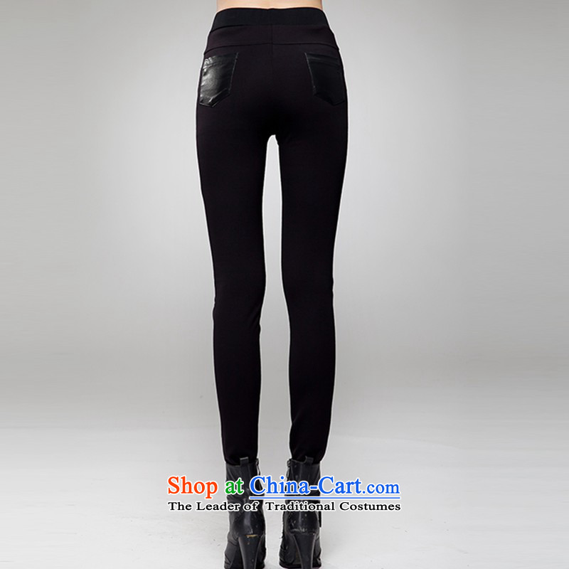 Thick mm autumn and winter 2015 large women forming the Korean version of the velvet trousers Top Loin graphics skinny legs pencil pants 200 catties thick mm to xl black trousers, forming the basis for a catty of 155-175 XXL Biao (BIAOSHANG yet) , , , sho