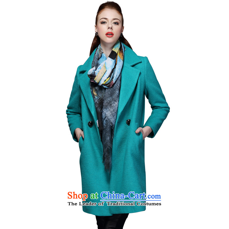Marguerite Hsichih maxchic 2015 autumn and winter, simple and stylish suit for double row in single-long coats gross? female 4112 Green S, Princess (maxchic Hsichih shopping on the Internet has been pressed.)
