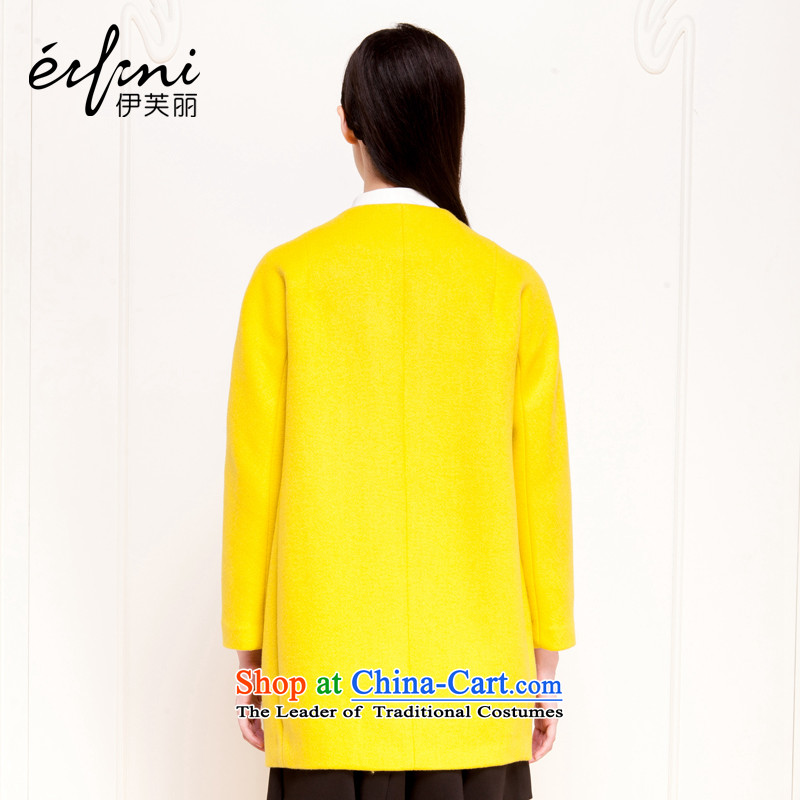 Of the 2015 autumn and winter, the new Korean female loose coat wool? graphics thin hair? 6480847222 jacket lemon yellow S, Evelyn eifini lai () , , , shopping on the Internet