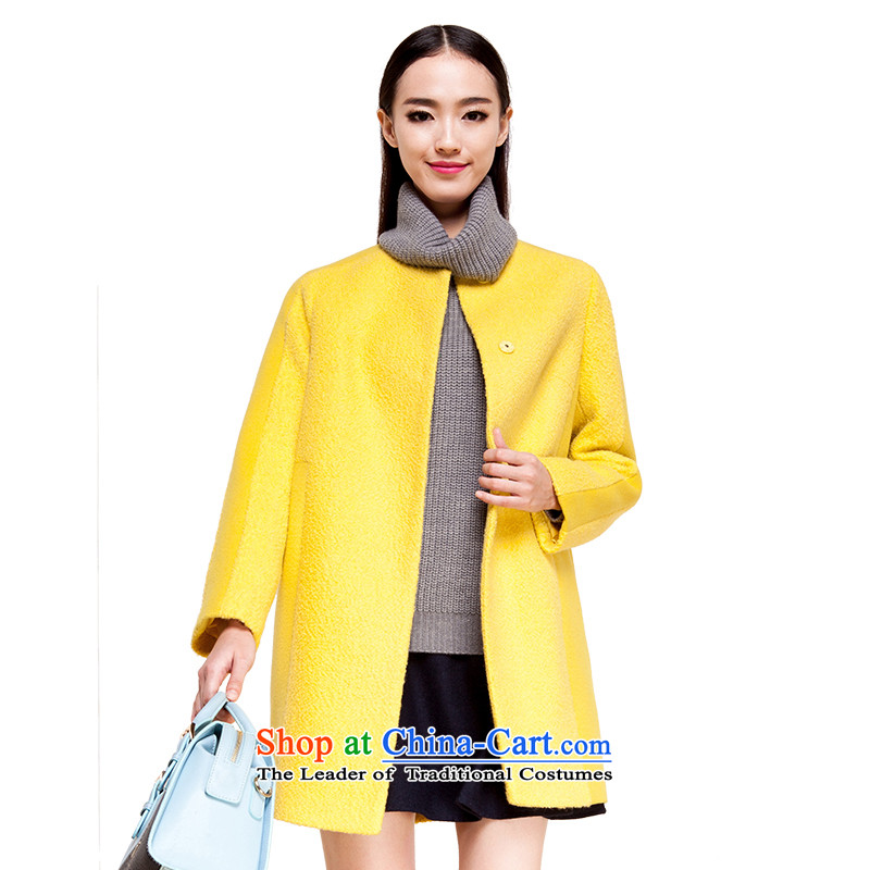 El Boothroyd 2015 winter clothing new Korean female long-sleeved straight woolen coat jacket 6480927225 gross? lemon yellow M Lai (eifini, Evelyn) , , , shopping on the Internet