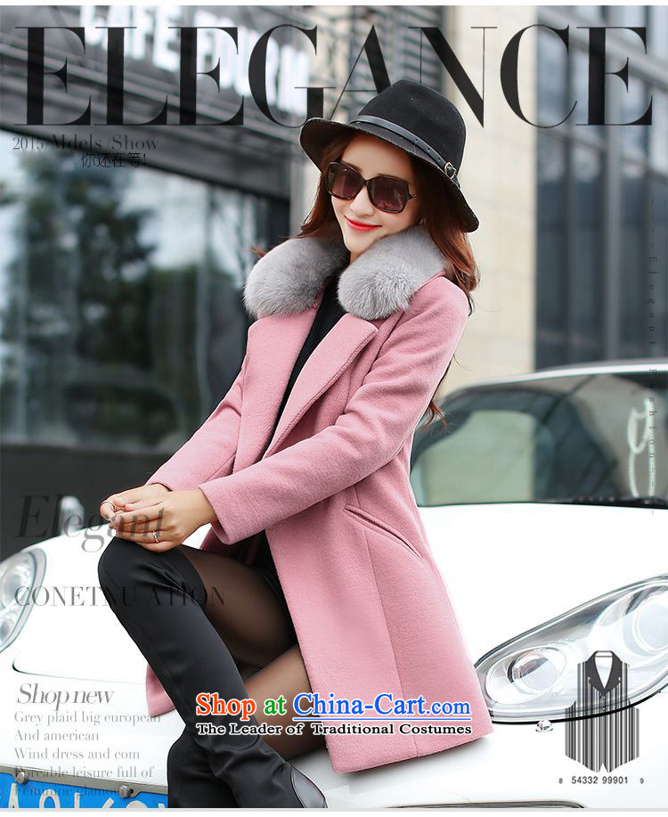 Kai Lok Qi 2015 autumn and winter new gross girls jacket? long winter clothing Korean women's large and stylish lounge gross washable wool a wool coat 8516 pink L picture, prices, brand platters! The elections are supplied in the national character of distribution, so action, buy now enjoy more preferential! As soon as possible.