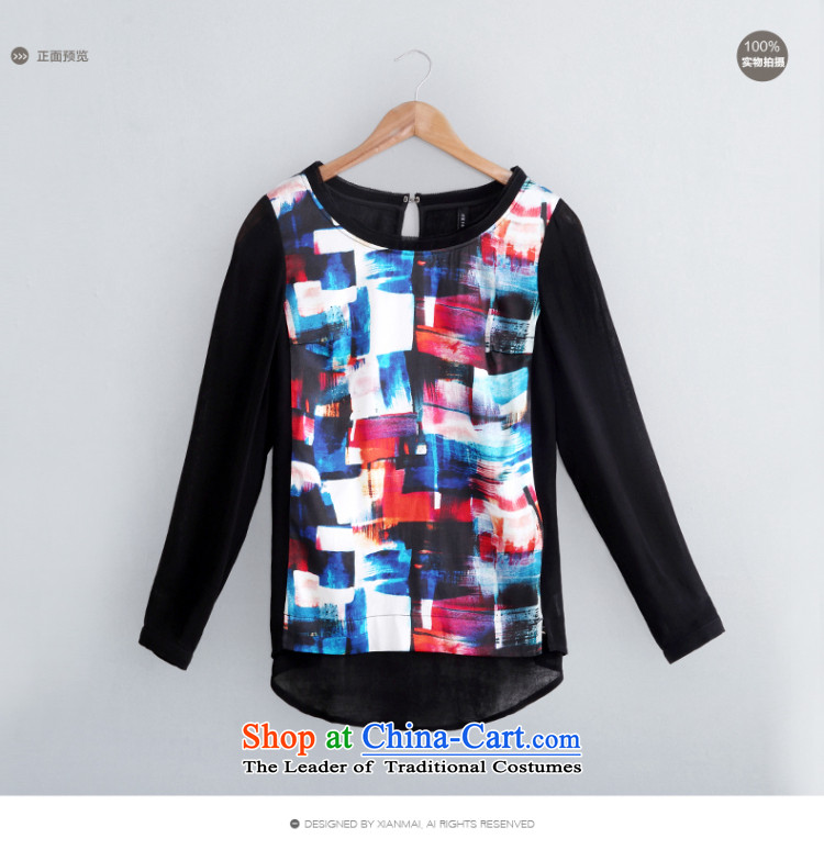 The former Yugoslavia Mak large high-end women 2015 autumn the new Europe and knocked color mm thick graffiti leisure shirt 851365112 black 5XL picture, prices, brand platters! The elections are supplied in the national character of distribution, so action, buy now enjoy more preferential! As soon as possible.