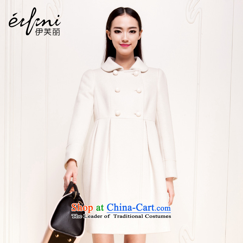 Of the 2015 winter clothing new Lai_ long, long-sleeved female wool a wool coat jacket 6481017001 gross? m White?XL