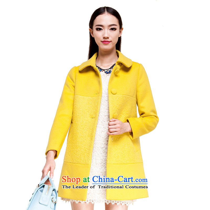 El Boothroyd 2015 winter clothing new Korean single row detained a wool coat wool coat female 6481017525 gross? lemon yellow , L, Evelyn eifini lai () , , , shopping on the Internet