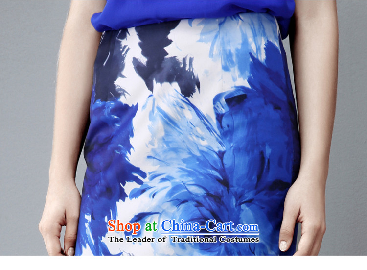 The former Yugoslavia Mak large high-end women 2015 autumn the new fat mm temperament knocked-color printing body skirt 851251058 blue 2XL Photo, prices, brand platters! The elections are supplied in the national character of distribution, so action, buy now enjoy more preferential! As soon as possible.
