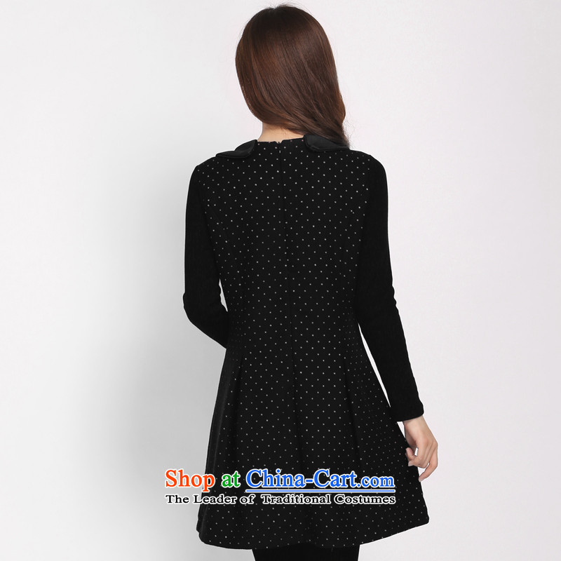 Shani flower, XL Graphics thin hair? dresses thick sister new autumn and winter, long-sleeved a solid black 4XL, skirt female 3106 Shani Flower (D'oro) sogni shopping on the Internet has been pressed.