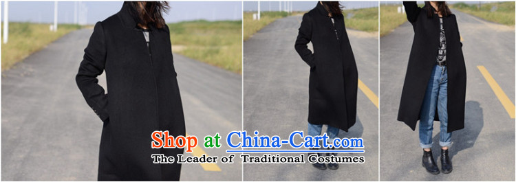 Ms Audrey EU 2015 autumn and winter of the new Europe and the high end of the big coats, wool? long large female black jacket M picture, prices, brand platters! The elections are supplied in the national character of distribution, so action, buy now enjoy more preferential! As soon as possible.