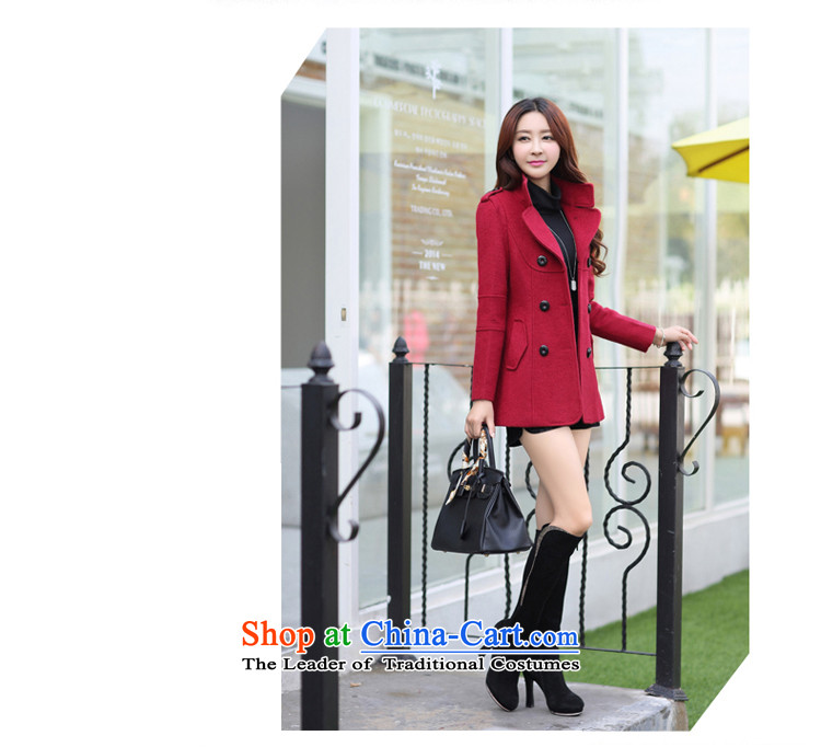 Ms Audrey EU's 2015 romantic Connie wool coat? new women's autumn and winter boxed version won a gentlewoman relaxd sweet thin larger gross? female wine red XXXL jacket picture, prices, brand platters! The elections are supplied in the national character of distribution, so action, buy now enjoy more preferential! As soon as possible.
