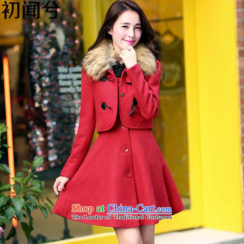 On hearing the first day? 2015 winter coats female new two kits gross? Long Female coats back door ceremony marriages clothing a wool coat jacket redL