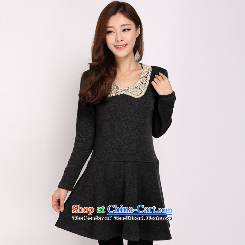 Luo Shani flower codes for winter dresses Korean Version to increase the burden on the sister 200 lint-free thick women 3101 skirt black 2XL, shani flower sogni (D'oro) , , , shopping on the Internet