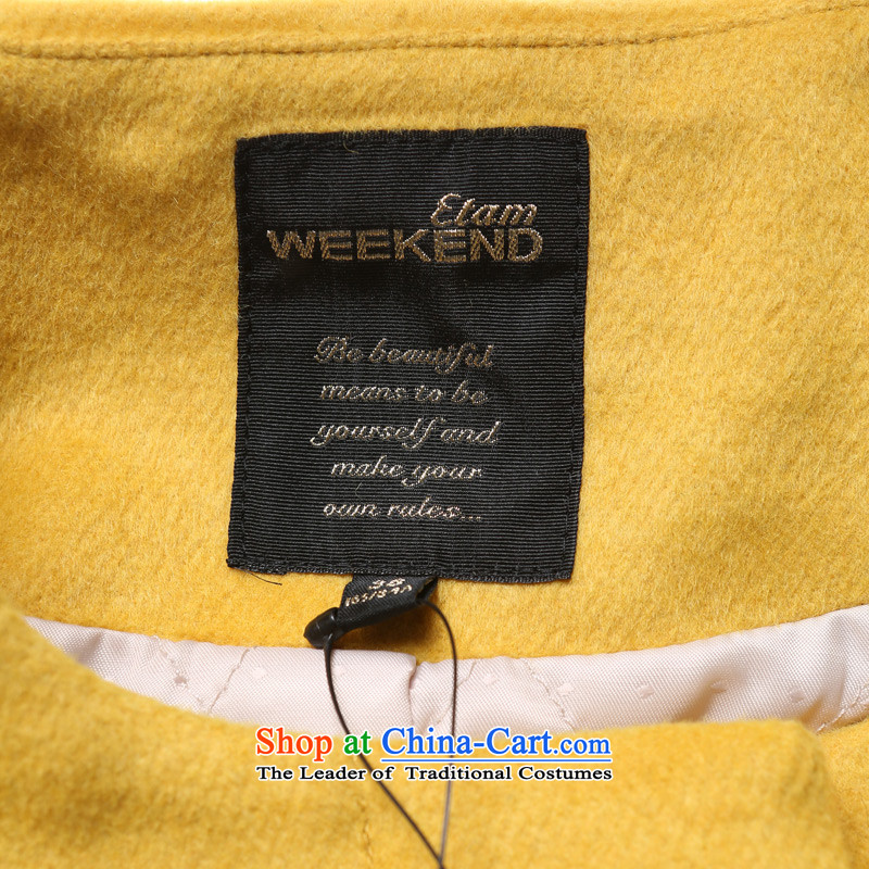 The WEEKEND winter solid color round-neck collar pockets coats Yi 14022118921 yellow 160/36/S, Eiger etam,,, shopping on the Internet