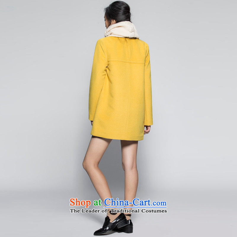 The WEEKEND winter solid color round-neck collar pockets coats Yi 14022118921 yellow 160/36/S, Eiger etam,,, shopping on the Internet