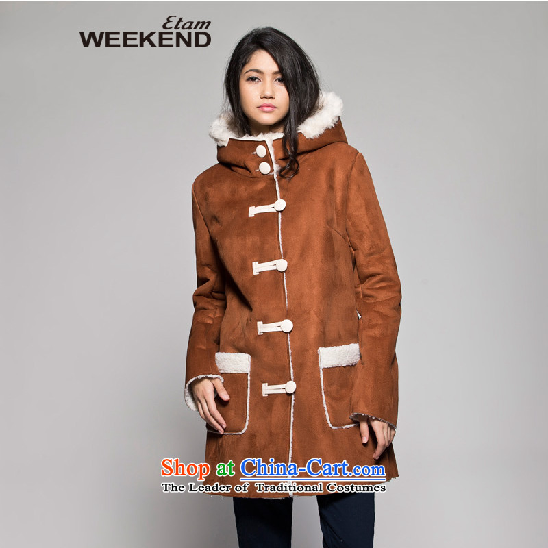 The?WEEKEND?Winter Sweater chamois leather Lamb Wool Velvet A typeface 14023419375 red and brown?155_34_XS Jacket