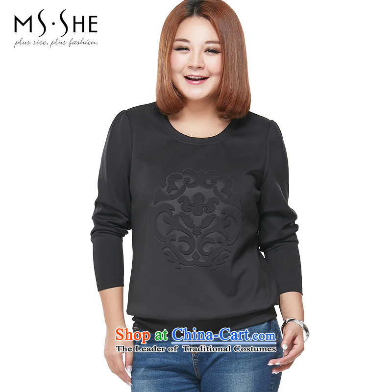 Large msshe women 2015 Autumn new mm thick solid color round-neck collar Sau San video thin leisure sweater pre-sale 2192 Black 4XL- pre-sale to 12.10, the Ms Susan Carroll, Selina Chow (MSSHE),,, shopping on the Internet