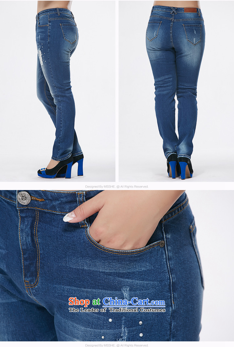 Msshe xl women 2015 autumn the new Korean version in the drill Top Loin ironing leisure video thin jeans 7882 Denim blue T4 picture, prices, brand platters! The elections are supplied in the national character of distribution, so action, buy now enjoy more preferential! As soon as possible.