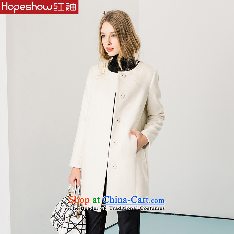 Red sleeved 2015 winter coats in long hair? woolen coat E6270644 White?M