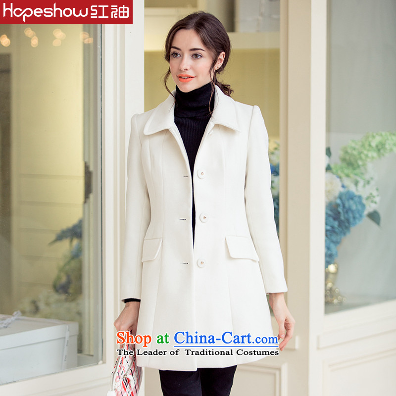Red sleeved 2015 winter coats, wool Sau San? long coat E6290644 whiteS