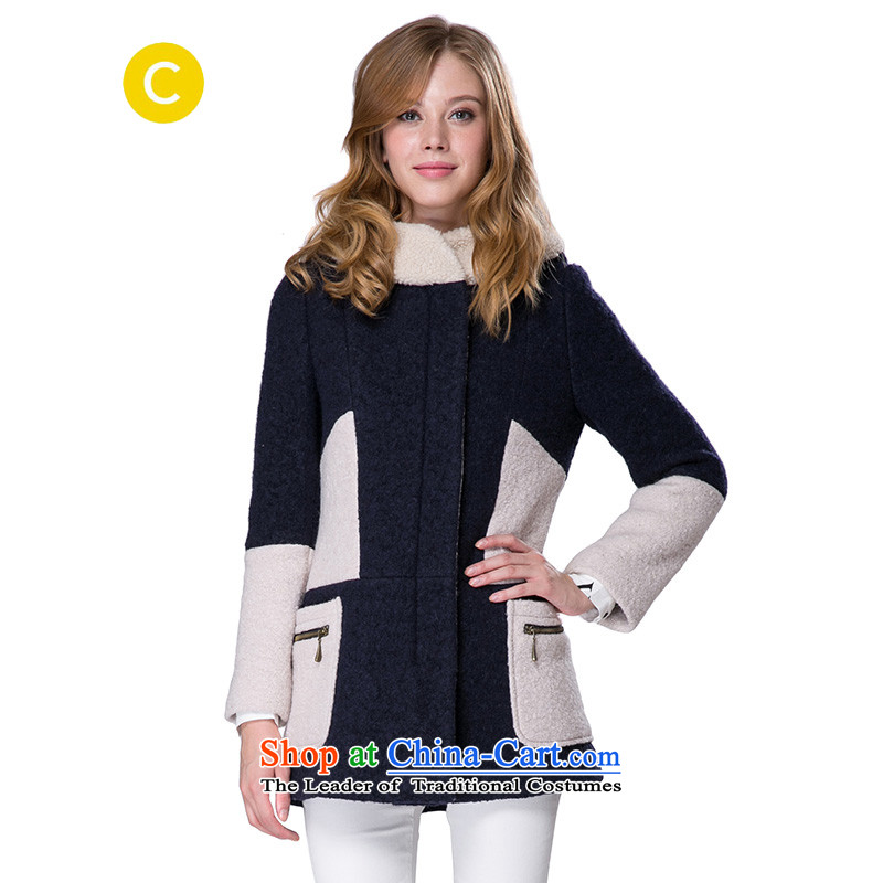 ?At the stylish and cozy cachecache navy blue spell followed cap gross coats female jacket?9861008420??navy blue 420 L