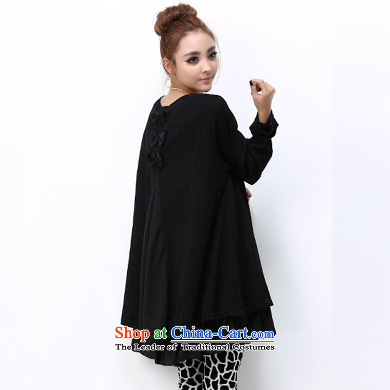 Poetry, 2015 Autumn New) won relaxd to version XL Graphics thin long-sleeved blouses and thick mm suits skirts 6950 Black XXXXL, YING Sze Lai , , , shopping on the Internet