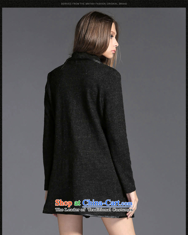 Morning to 2015 autumn and winter to increase women's code of the new Europe and in long wool cardigan video thin long-sleeved Knitted Shirt stylish black jacket 4XL( lapel recommendations 165-180 catty) Picture, prices, brand platters! The elections are supplied in the national character of distribution, so action, buy now enjoy more preferential! As soon as possible.