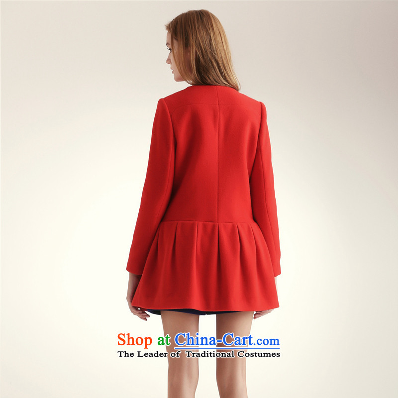 Mirror FUN for winter 2015 NEW  A swing round-neck collar coats M44941 Tomato Red , L, aristocratic Fong (MIRROR).... FUN shopping on the Internet