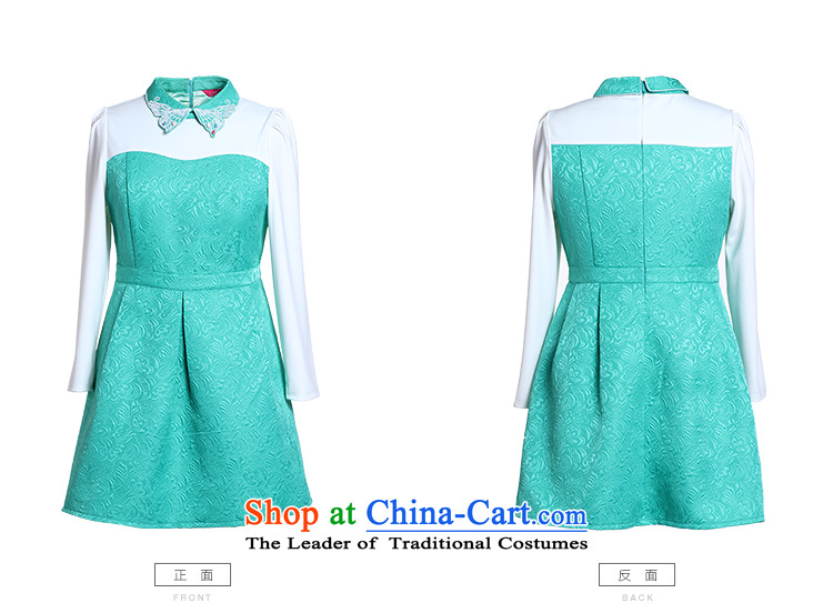 The former Yugoslavia Li Sau 2014 autumn and winter new large stylish girl false two bubble cuff Peter Pan collar butterfly graphics thin A swing dresses Q6303 BLUE XL Photo, prices, brand platters! The elections are supplied in the national character of distribution, so action, buy now enjoy more preferential! As soon as possible.