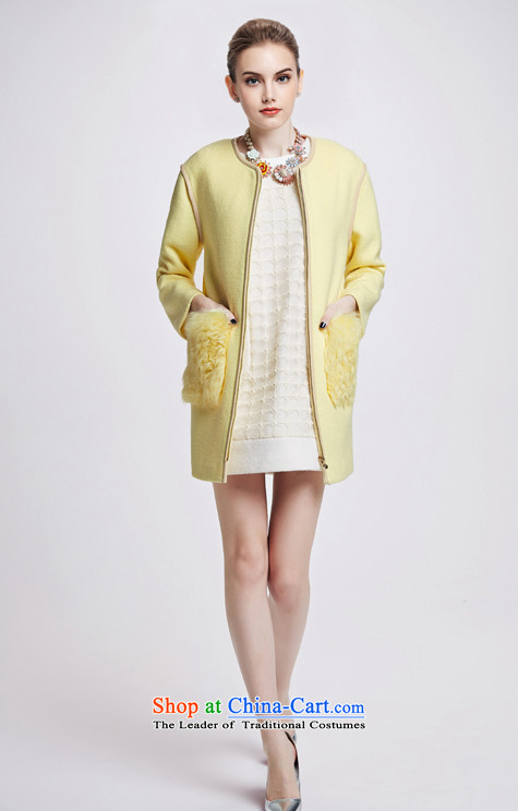 Chaplain who female stylish Korean wool stitching in long hair? jacket 644112133 Yellow 160/M image, prices, brand platters! The elections are supplied in the national character of distribution, so action, buy now enjoy more preferential! As soon as possible.
