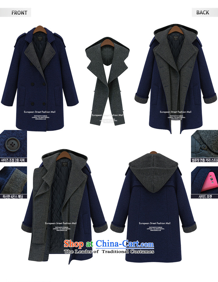 The speaker of the larger women's Gross Gross Jacket coat??? the fleece of the girl child in the long autumn and winter version of large numbers of Sau San Korea Women's jacket new 98178 3XL Blue Photo, prices, brand platters! The elections are supplied in the national character of distribution, so action, buy now enjoy more preferential! As soon as possible.