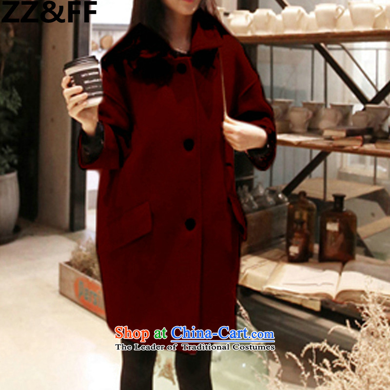 Install the latest Autumn 2015 Zz&ff Korean Version) To intensify the code-thick female thick MM200 catty gross? female wine red XXXL,ZZ&FF,,, jacket shopping on the Internet