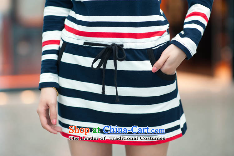 What charm of autumn and winter 2015 new larger female streaks dresses New Female dress women T837 blue and white striped short-sleeved L picture, prices, brand platters! The elections are supplied in the national character of distribution, so action, buy now enjoy more preferential! As soon as possible.