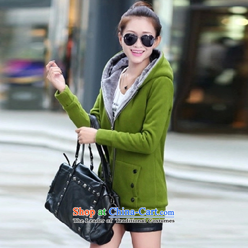 The new century for women in Korea with lint-free long large sweater jacket female autumn and winter thick cardigan F3010 XXXXL, GREEN CENTURY.... El shopping on the Internet