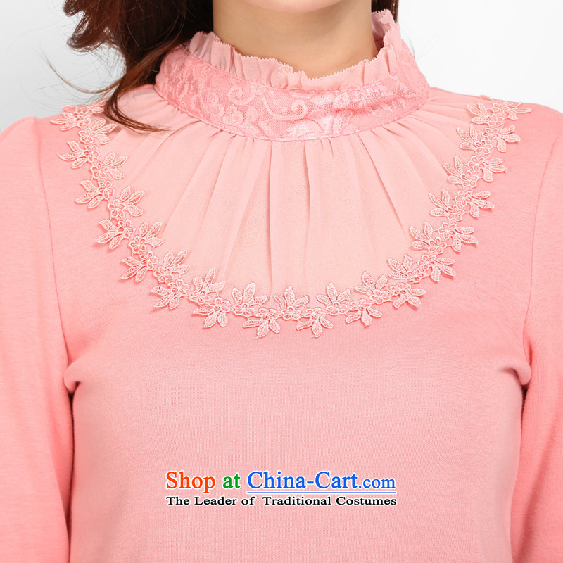 Shani flower, large overweight women thick mm to intensify the Korean version of the Autumn and Winter Sweater add lint-free T-shirt, forming the thick clothes women 3202 pink 5XL, shani flower sogni (D'oro) , , , shopping on the Internet