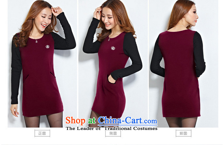 The lymalon Lehmann 2015 Fall/Winter Collections new Korean version of large numbers of ladies wear shirts thickened the lint-free long sweater 1176 wine red XXXXL picture, prices, brand platters! The elections are supplied in the national character of distribution, so action, buy now enjoy more preferential! As soon as possible.