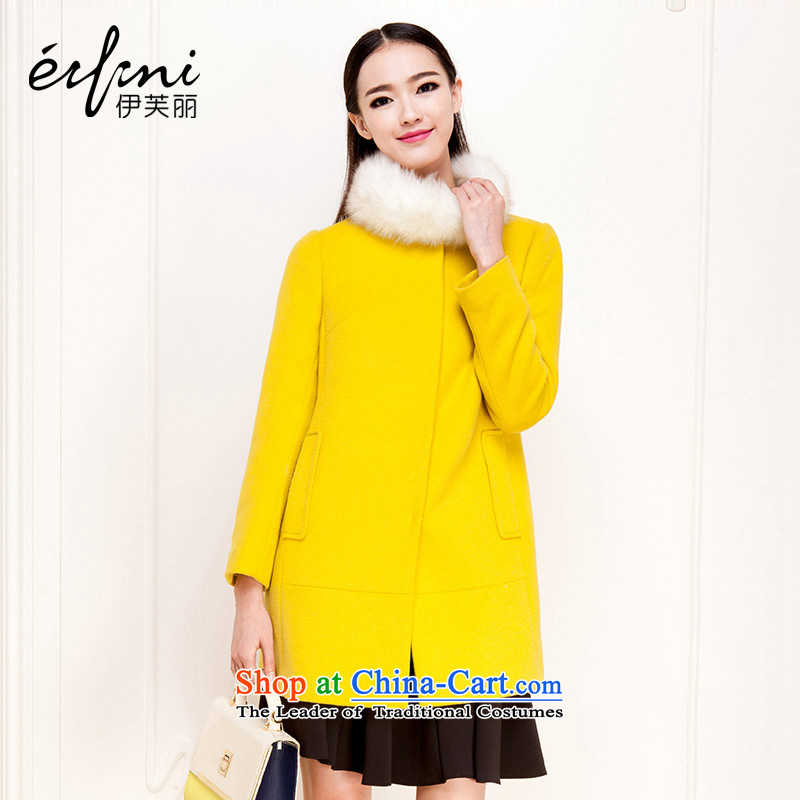 El Boothroyd 2015 winter clothing new Korean wool a wool coat round-neck collar jacket female 6481047537 gross? LEMON YELLOW?S