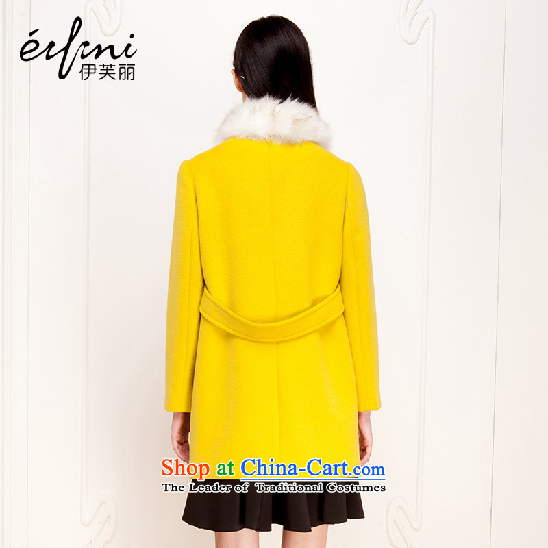 El Boothroyd 2015 winter clothing new Korean wool a wool coat round-neck collar jacket female 6481047537 gross? s of lemon yellow lai (eifini) , , , shopping on the Internet