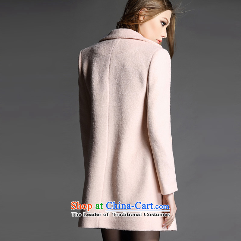 Zk Western women 2015 Fall/Winter Collections new suit for girls in gross? jacket long hair? coats of Sau San a wool coat all pink S,zk,,, shopping on the Internet