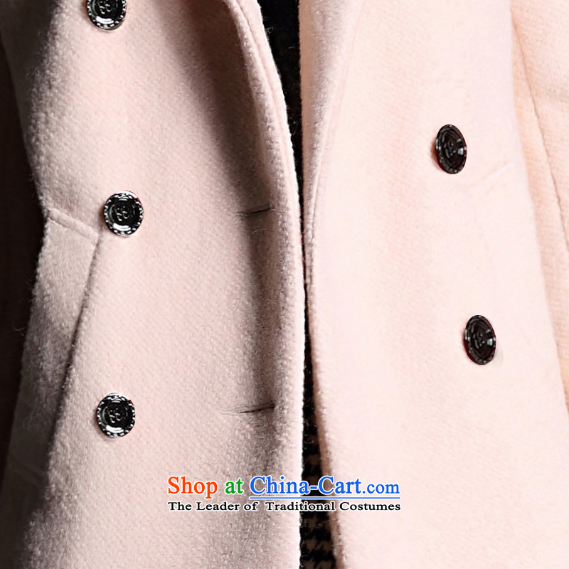 Zk Western women 2015 Fall/Winter Collections new suit for girls in gross? jacket long hair? coats of Sau San a wool coat all pink S,zk,,, shopping on the Internet