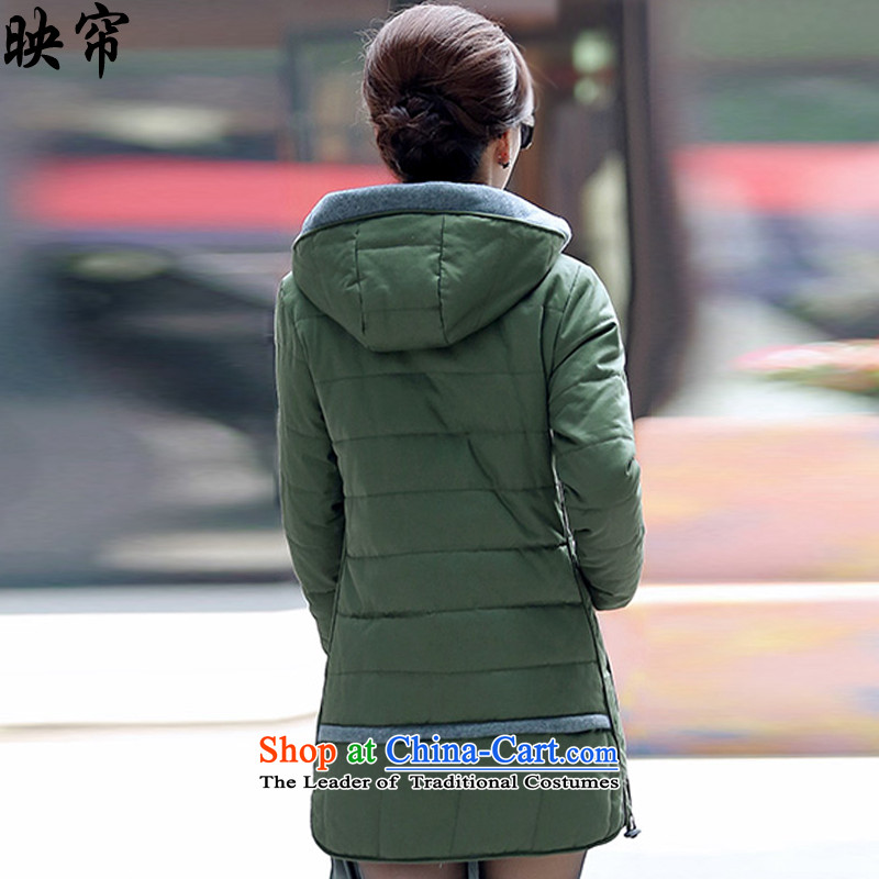 Image of the autumn and winter 2015 curtain new women XL Graphics thin thick cotton coat y5189# 5XL, Army green curtain , , , Image Online Shopping