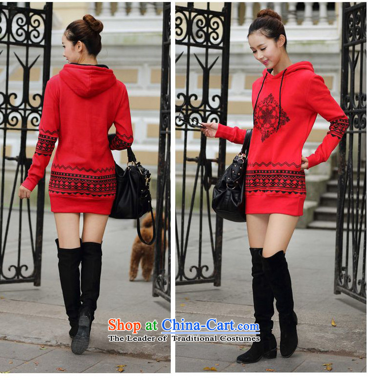   The Korean version of the female ZORMO plus lint-free nation in the stamp duty is thick long sweater, autumn and winter fat mm to intensify the Code Red Jacket XL 135-150 catty picture, prices, brand platters! The elections are supplied in the national character of distribution, so action, buy now enjoy more preferential! As soon as possible.