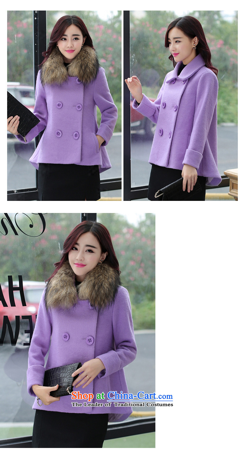 Even the new 2015 winter clothing Korean double-minimalistic beauty short of the amount so Coat W8983 light violet lint for L picture, prices, brand platters! The elections are supplied in the national character of distribution, so action, buy now enjoy more preferential! As soon as possible.