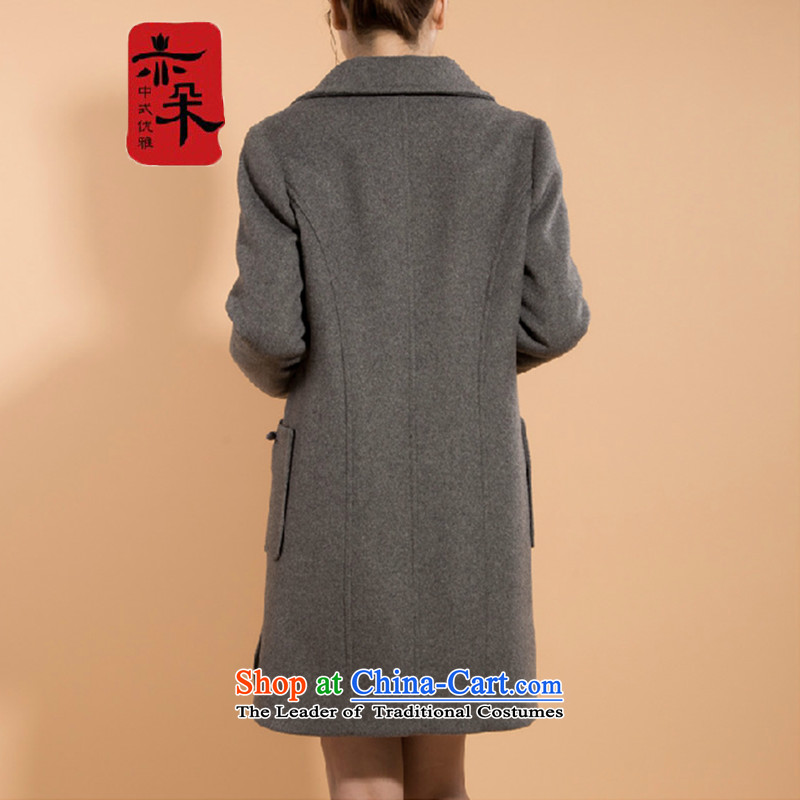 Also a NEW 2015 autumn and winter temperament thick wool coat girl in long?) double-sided woolen coat gross? coats female original design reed -Release M gray large proposed a small number, also a shopping on the Internet has been pressed.