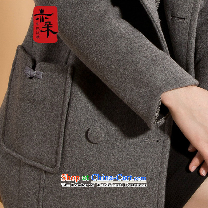 Also a NEW 2015 autumn and winter temperament thick wool coat girl in long?) double-sided woolen coat gross? coats female original design reed -Release M gray large proposed a small number, also a shopping on the Internet has been pressed.