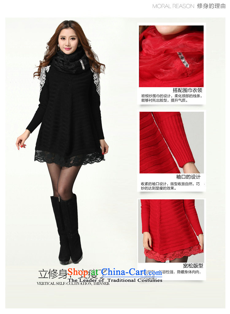 Payment on delivery to female sweater skirt spring winter clothing sweet lace decals bat long-sleeved A swing video thin skirt wear skirts thick mm knitted dress red 5XL approximately 170-200 catty picture, prices, brand platters! The elections are supplied in the national character of distribution, so action, buy now enjoy more preferential! As soon as possible.