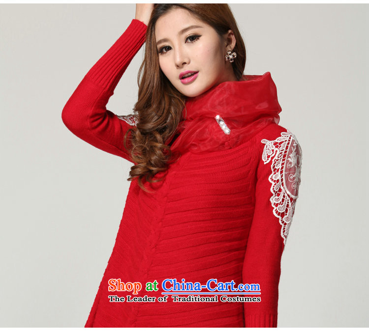 Payment on delivery to female sweater skirt spring winter clothing sweet lace decals bat long-sleeved A swing video thin skirt wear skirts thick mm knitted dress red 5XL approximately 170-200 catty picture, prices, brand platters! The elections are supplied in the national character of distribution, so action, buy now enjoy more preferential! As soon as possible.