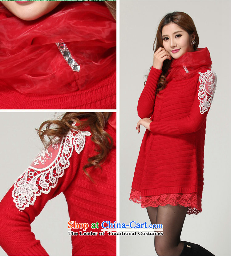 Payment on delivery to female sweater skirt spring winter clothing sweet lace decals bat long-sleeved A swing video thin skirt wear skirts thick mm knitted dress red 5XL approximately 170-200 catty picture, prices, brand platters! The elections are supplied in the national character of distribution, so action, buy now enjoy more preferential! As soon as possible.