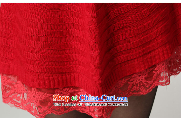 Payment on delivery to female sweater skirt spring winter clothing sweet lace decals bat long-sleeved A swing video thin skirt wear skirts thick mm knitted dress red 5XL approximately 170-200 catty picture, prices, brand platters! The elections are supplied in the national character of distribution, so action, buy now enjoy more preferential! As soon as possible.