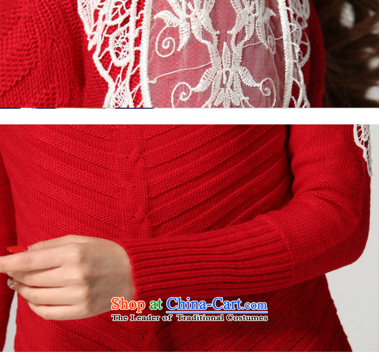 Payment on delivery to female sweater skirt spring winter clothing sweet lace decals bat long-sleeved A swing video thin skirt wear skirts thick mm knitted dress red 5XL approximately 170-200 catty picture, prices, brand platters! The elections are supplied in the national character of distribution, so action, buy now enjoy more preferential! As soon as possible.